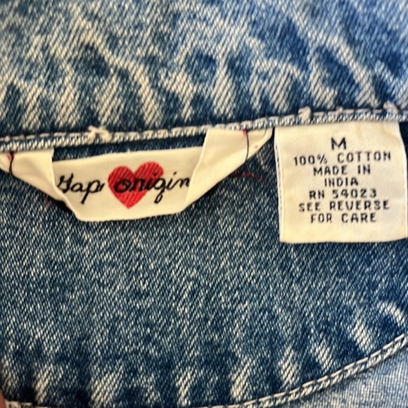 Vintage Girl's M GAP ORIGINAL Blue Denim / Jean Jacket with Floral Embroidery - Picture 9 of 11